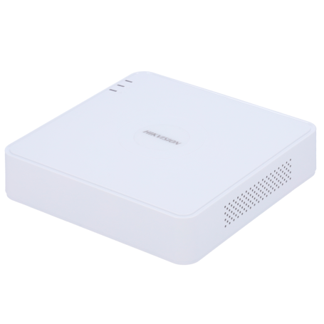 Projecteur compact et blanc avec des grilles de ventilation sur un côté.