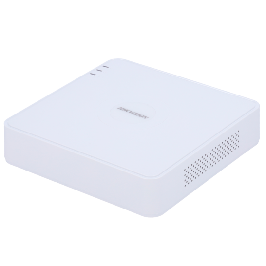 Projecteur compact et blanc avec des grilles de ventilation sur un côté.