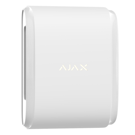 Boîtier de sécurité de marque AJAX, coloris blanc, design compact et moderne.